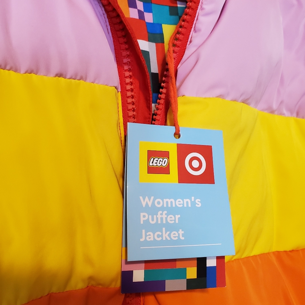 NWT Women's XXS Lego Puffer Jacket Puffer Vest. BRIGHT! Color block. - Picture 3 of 6